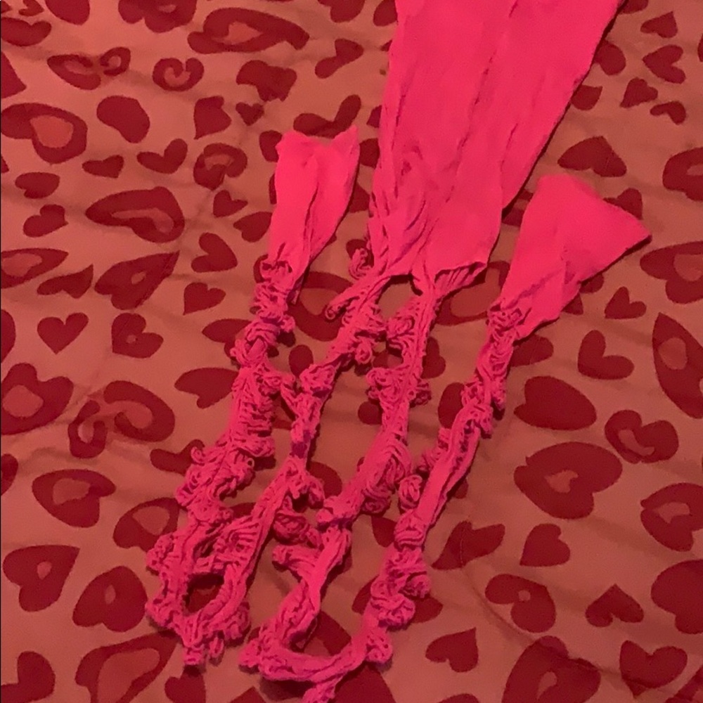 Neon pink dance leggings stockings - Picture 5 of 6